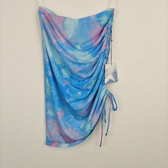 Majorelle NWT Rock Dorothea Mini Ruffled Skirt In Blue Watercolor Size Small - Picture 6 of 12